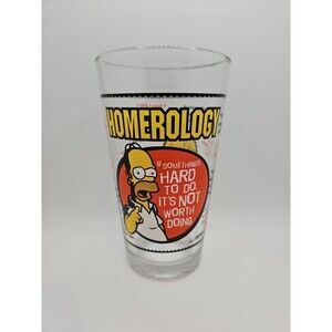 Homer Simpson Drinking Glass Homerology The Simpsons ICUP Made In USA